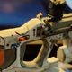 a 3D-printed model of a science-fiction rifle.